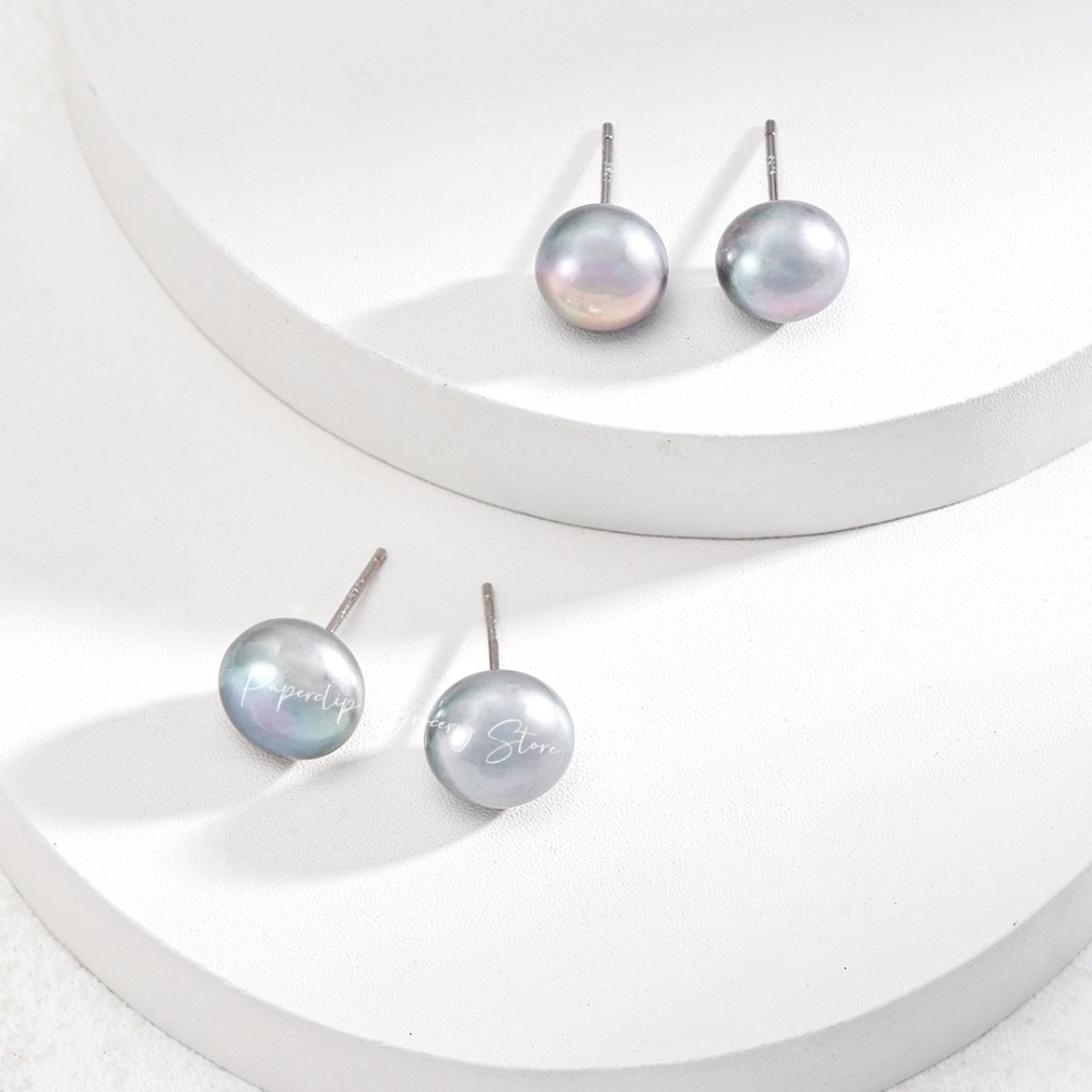 迴紋針雜貨店｜真多麻隔純銀珠項鍊+耳環-細節圖4