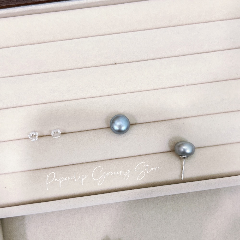 迴紋針雜貨店｜真多麻隔純銀珠項鍊+耳環-細節圖8