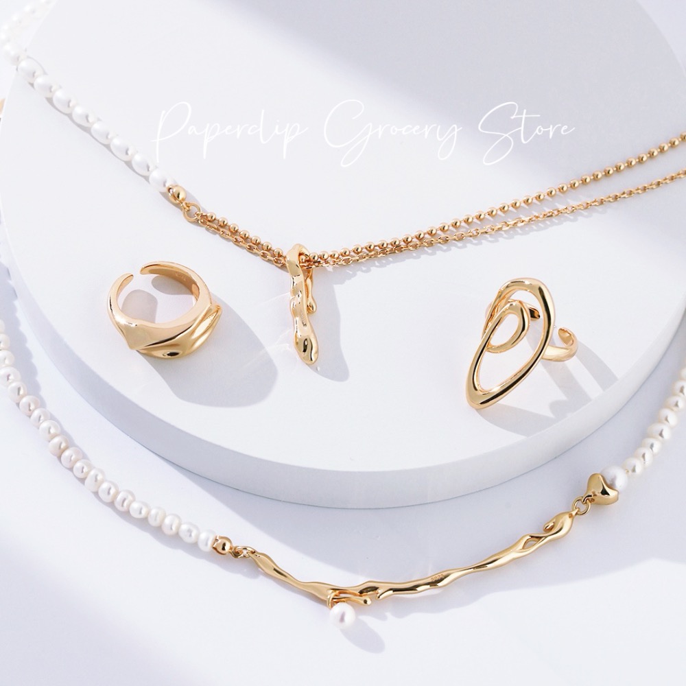 迴紋針雜貨店｜自然風s925銀拼接天然珍珠項鍊-細節圖4