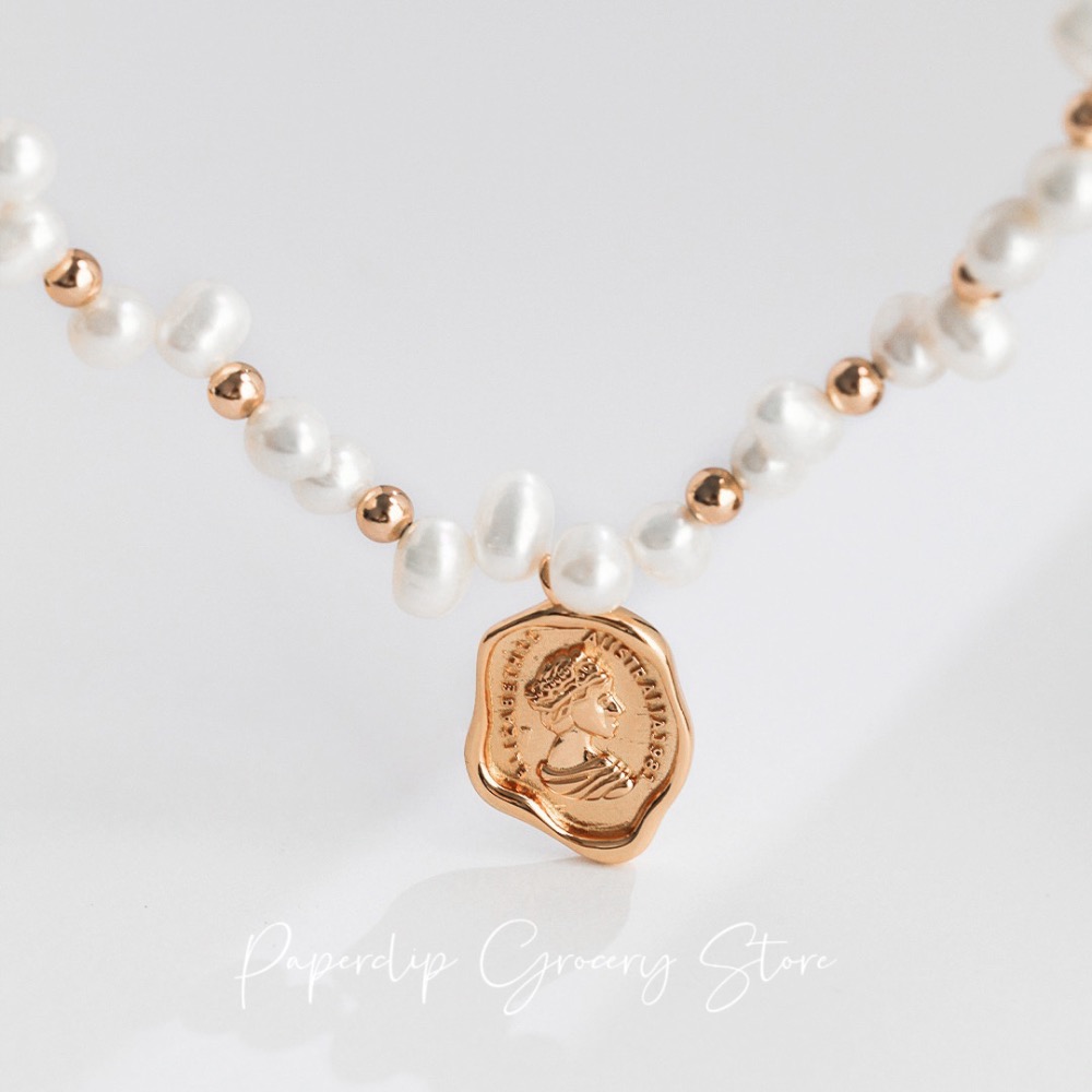 迴紋針雜貨店｜法式復古款火漆印章女王頭像項鍊-細節圖3