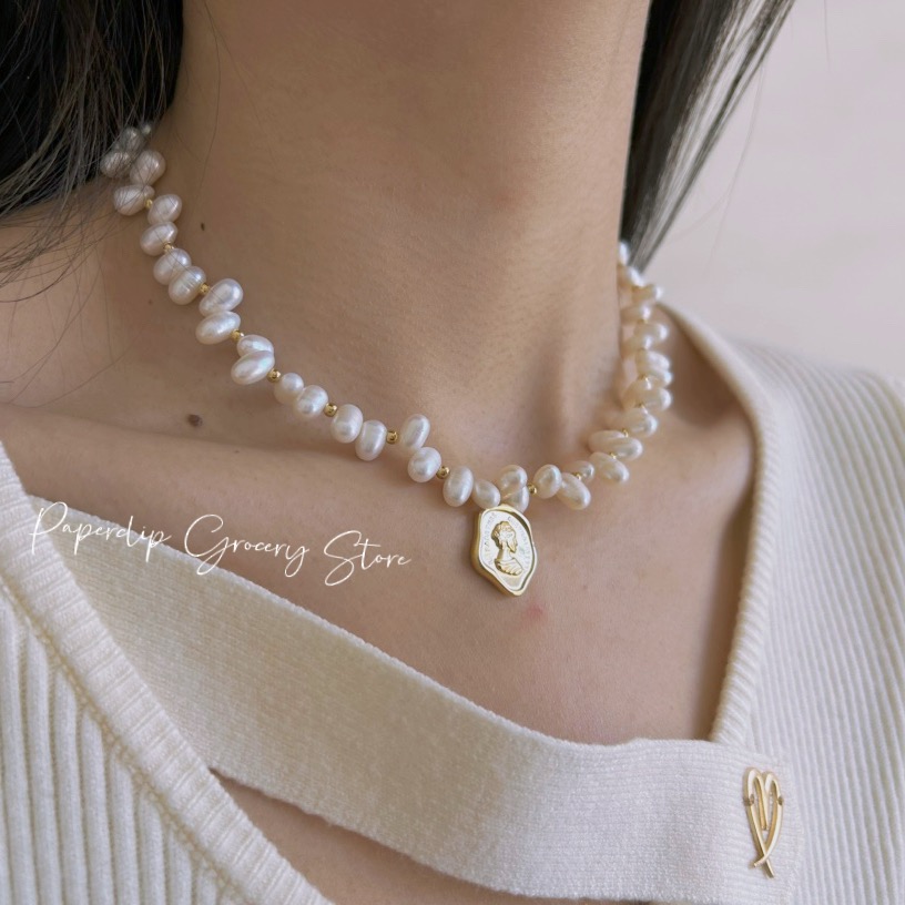 迴紋針雜貨店｜法式復古款火漆印章女王頭像項鍊-細節圖5