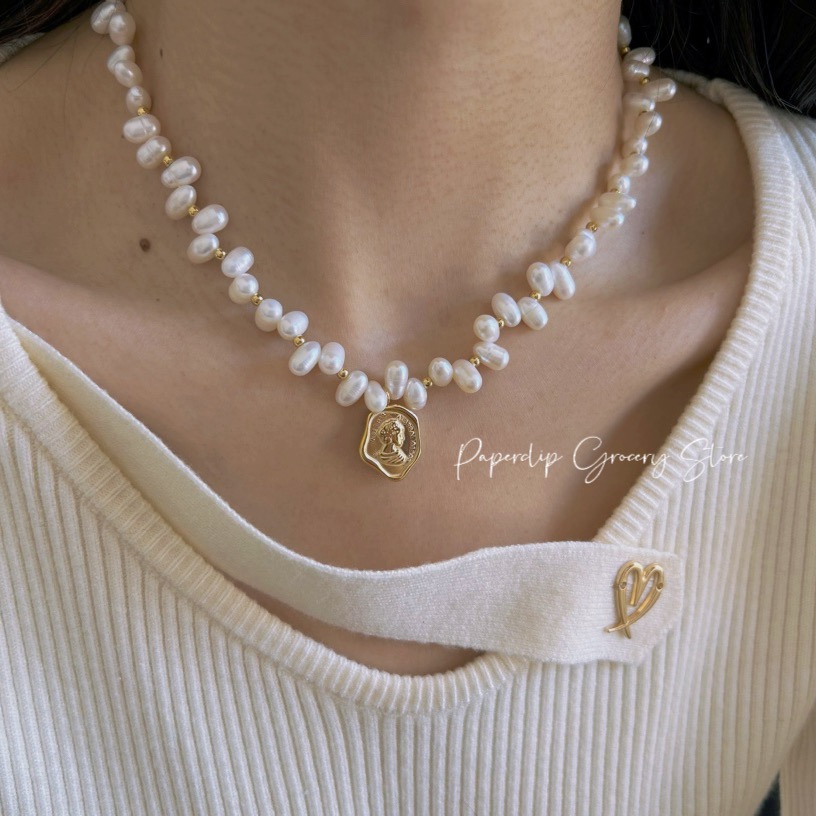 迴紋針雜貨店｜法式復古款火漆印章女王頭像項鍊-細節圖6