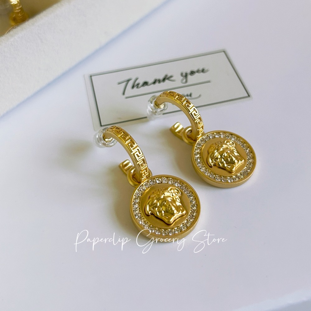 迴紋針雜貨店｜復古錢幣美杜莎人像可拆兩種戴法耳環- 迴紋針雜貨店- iOPEN Mall