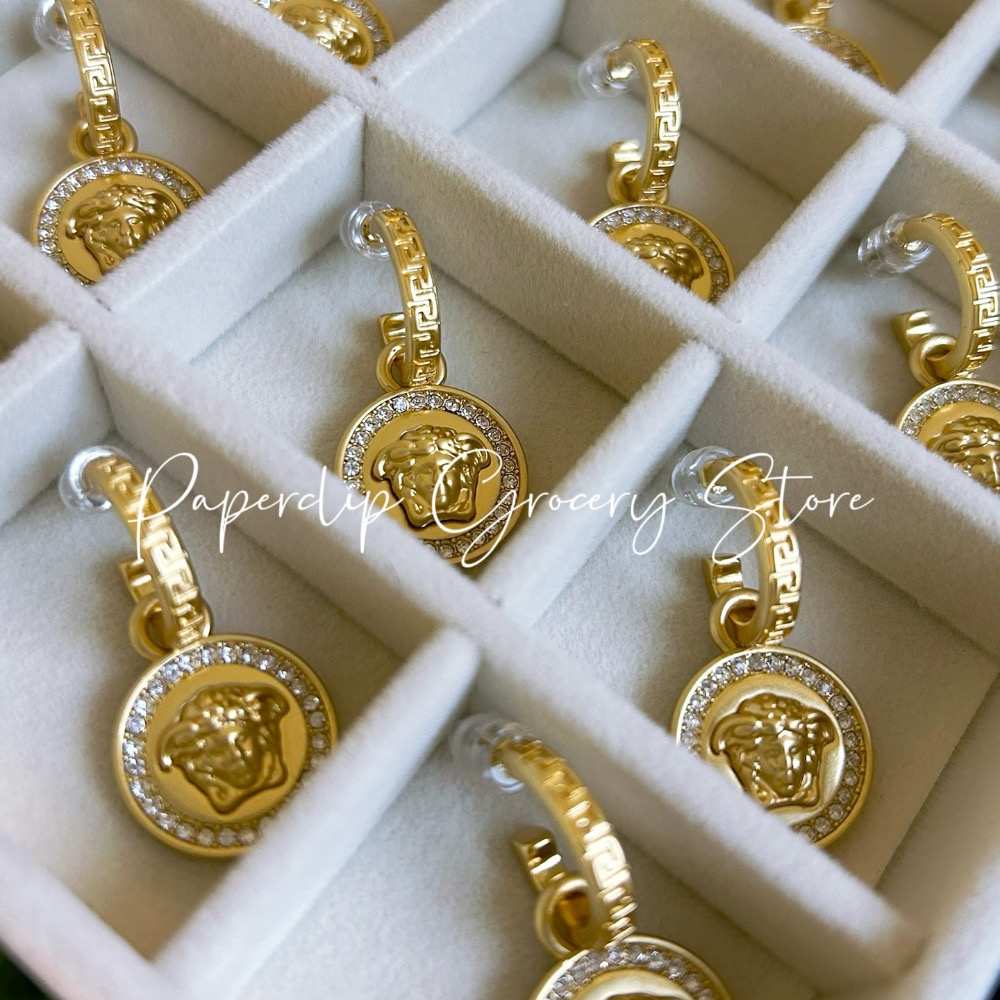 迴紋針雜貨店｜復古錢幣美杜莎人像可拆兩種戴法耳環-細節圖5