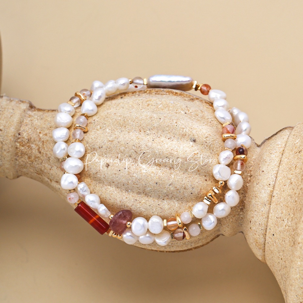 預購｜新中式草莓晶天然珍珠s925銀項鍊-細節圖5