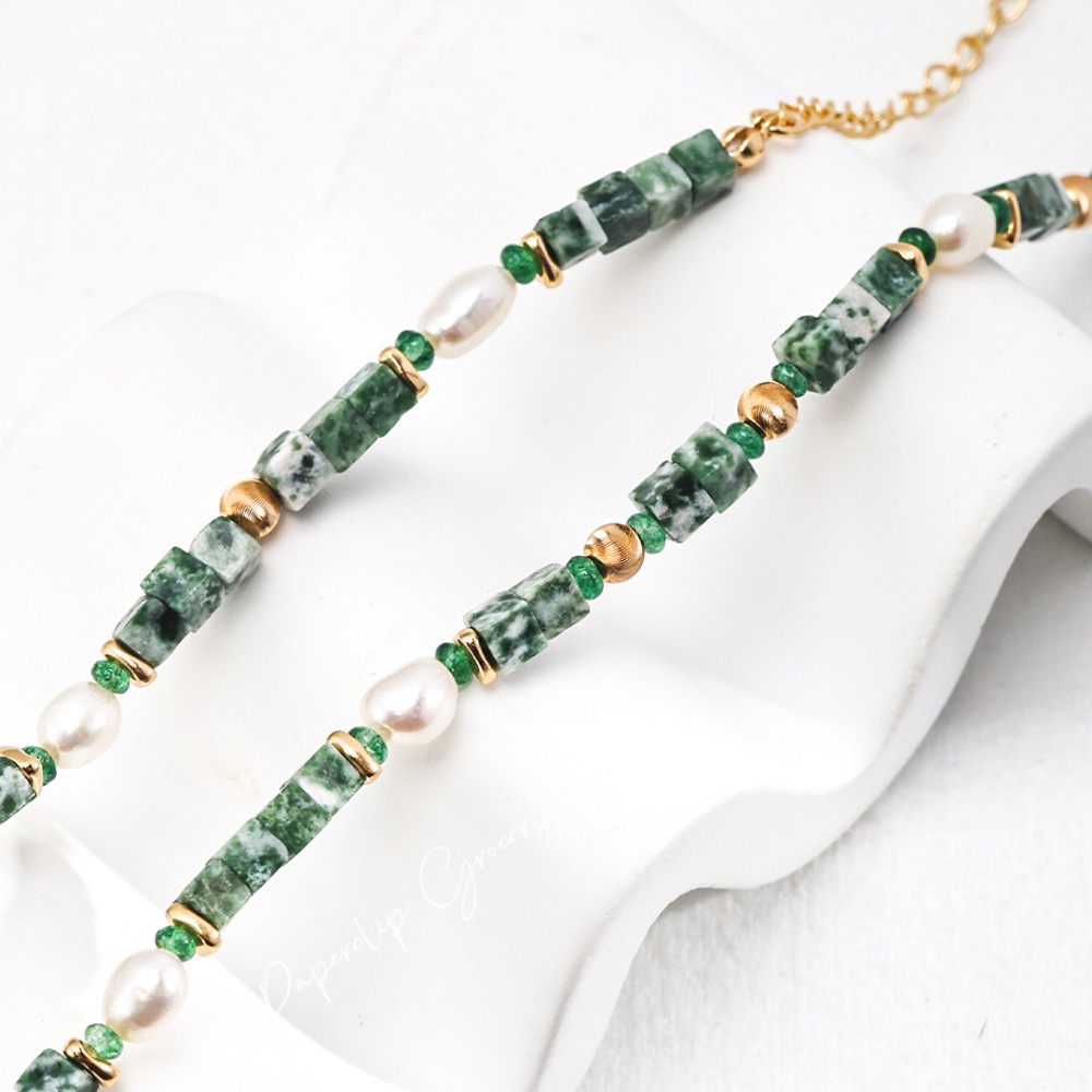 預購｜新中式天然青海翠925銀項鍊-細節圖2