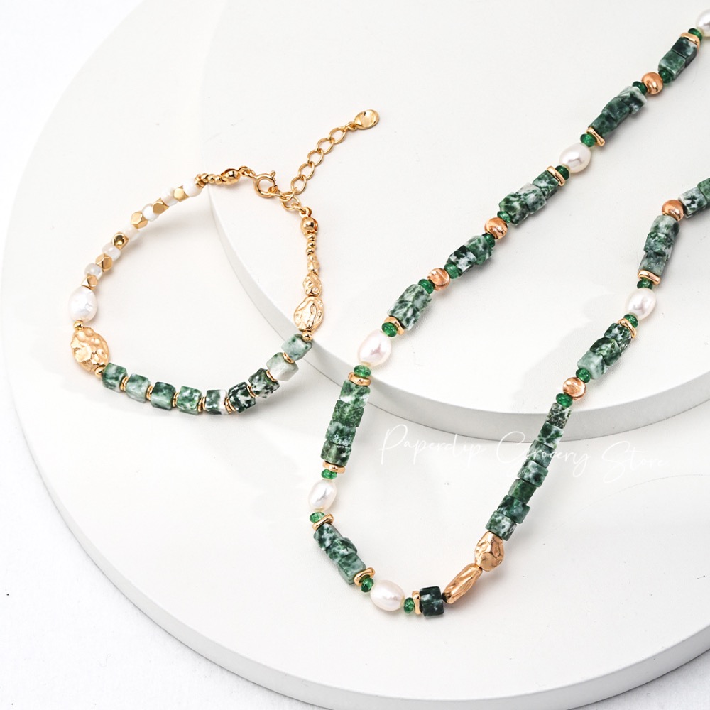 預購｜新中式天然青海翠925銀項鍊-細節圖3