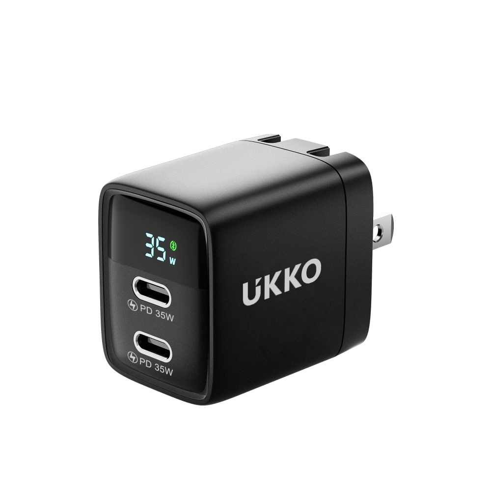 UKKO 35W GaN 氮化鎵 雙USB-C數位顯示急速充電器-細節圖7