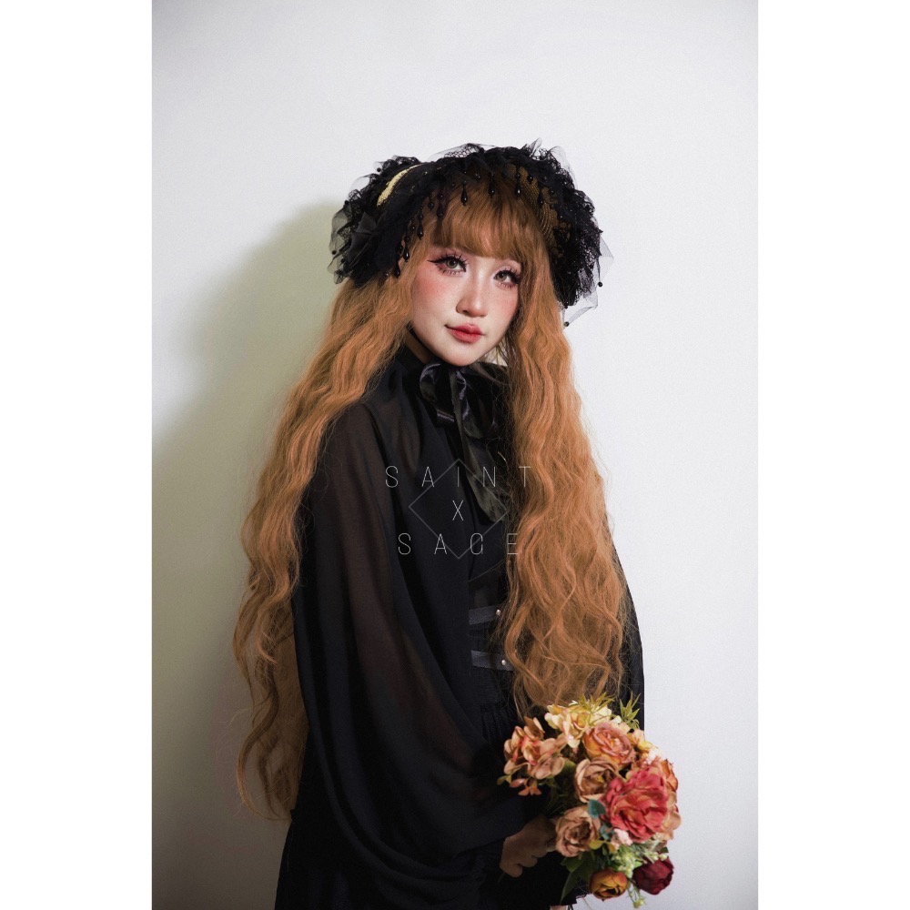 -萊莉亞的凝視-黑色蕾絲扁帽-細節圖6