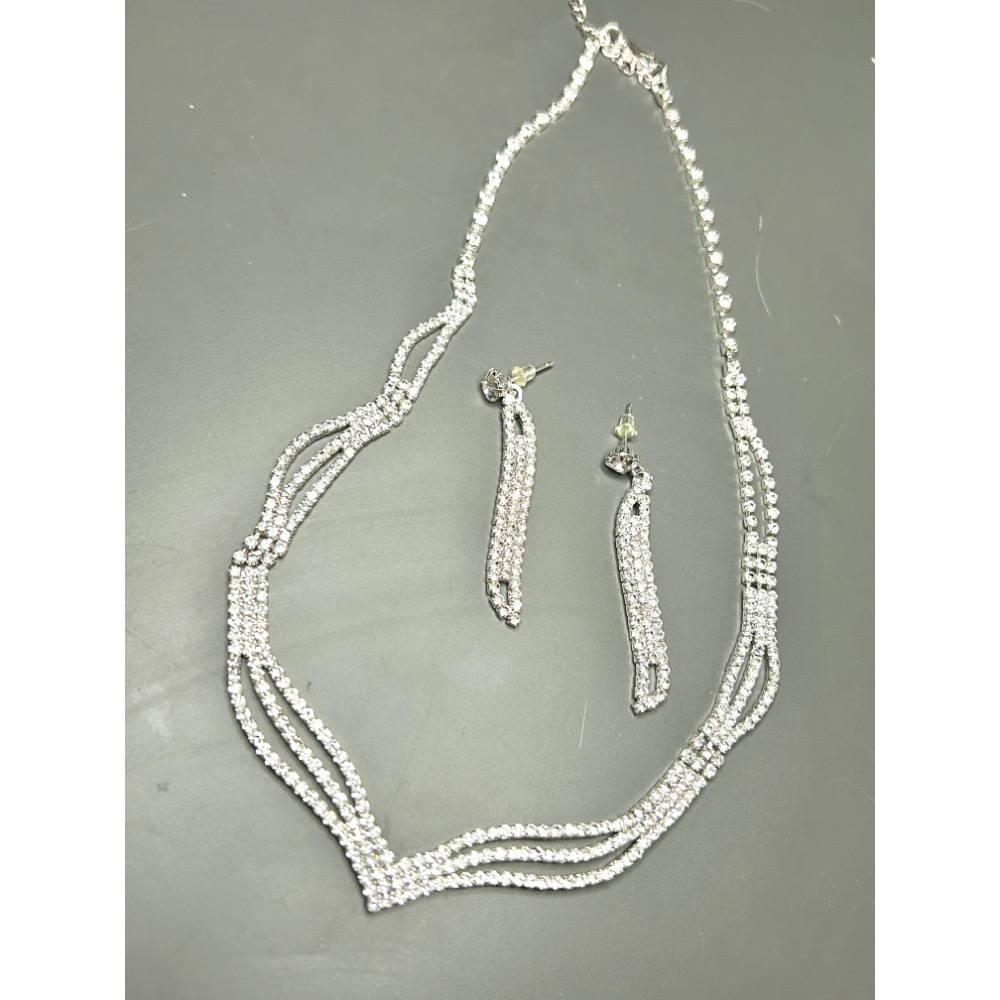 二手項鍊+耳環（鍍銀）-細節圖2