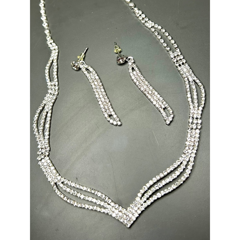 二手項鍊+耳環（鍍銀）-細節圖3