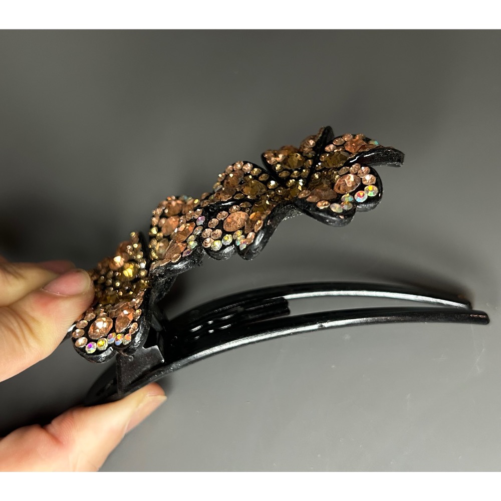 二手滿鑽花朵髮夾-細節圖3