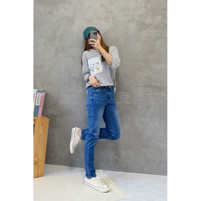 ☆現貨☆超彈抓洗壓紋彈力牛褲-細節圖3