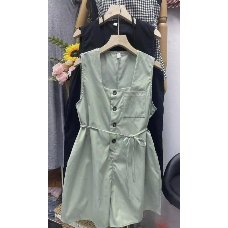 ☆現貨☆復古方領闊腿連身褲-細節圖5