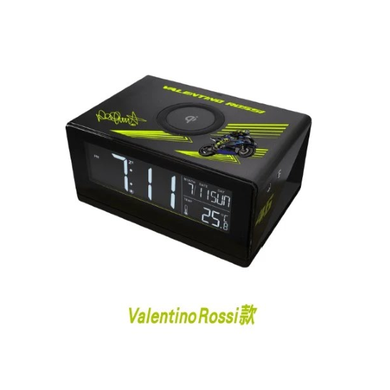現貨 MotoGP 多功能無線充電座電子鐘(valentino Rossi款)-細節圖2