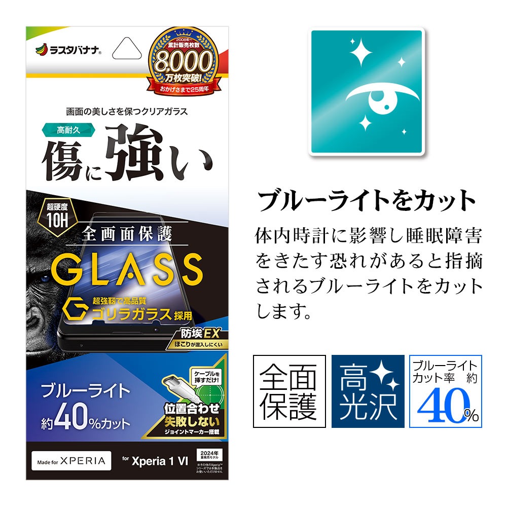 馬可商店 RASTA BANANA Xperia 1 VI  1M6 超硬度10H 透明滿版濾藍光 大猩猩玻璃螢幕保護貼-細節圖2