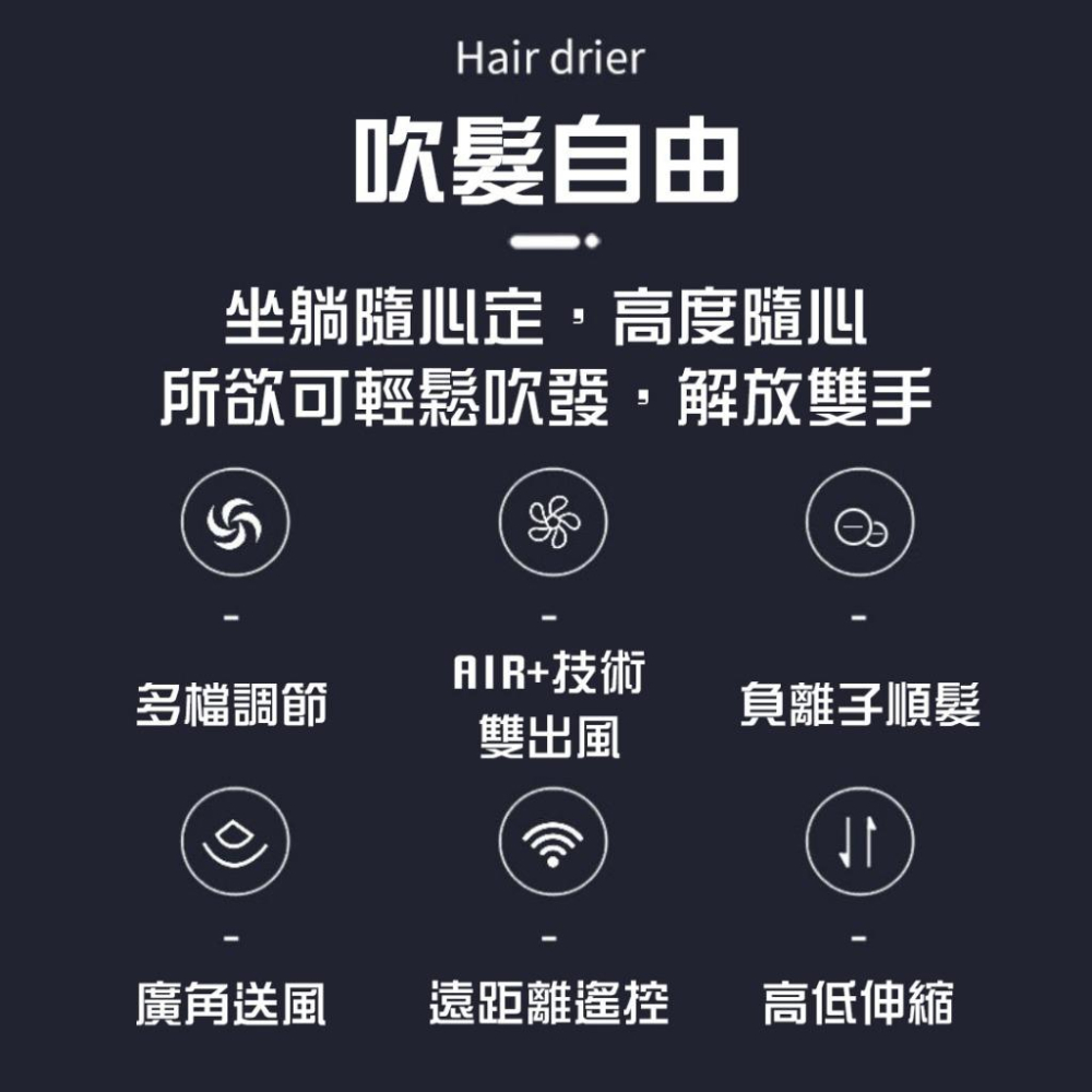 [免運+遠距操作] 立式吹風機 立式吹風機 站立吹風機 懶人吹風機 免手持吹風機 負離子吹風機 遙控調節 110V-細節圖5