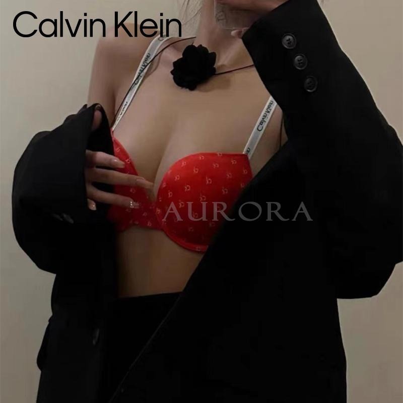 💕Aurora 美國代購💕 Calvin Klein CK新款鋼圈內衣 滿印logo 性感內衣 聚攏型上托收副乳內衣套裝-細節圖2