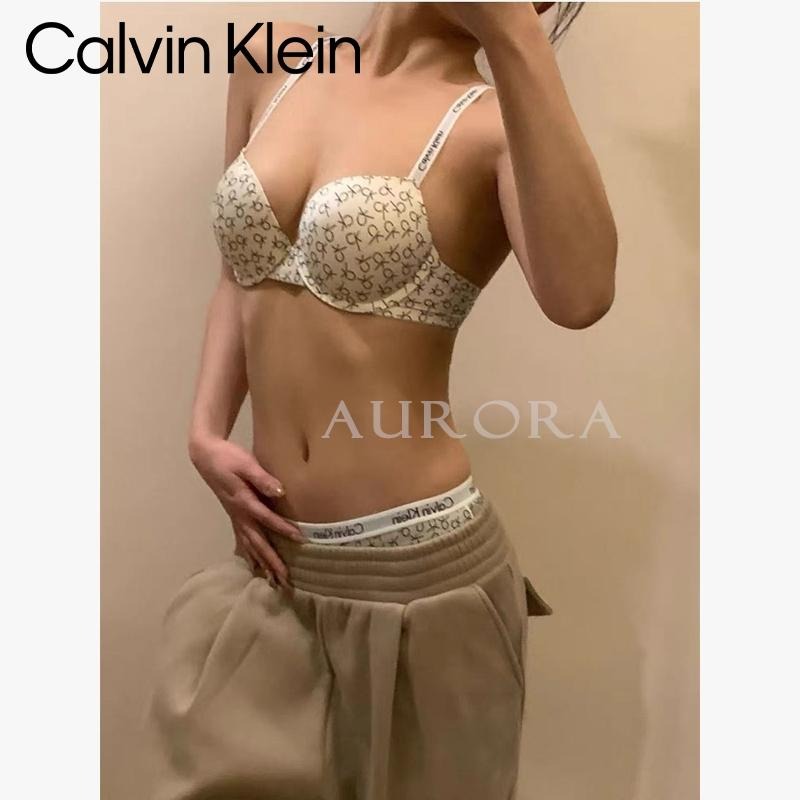 💕Aurora 美國代購💕 Calvin Klein CK新款鋼圈內衣 滿印logo 性感內衣 聚攏型上托收副乳內衣套裝-細節圖4
