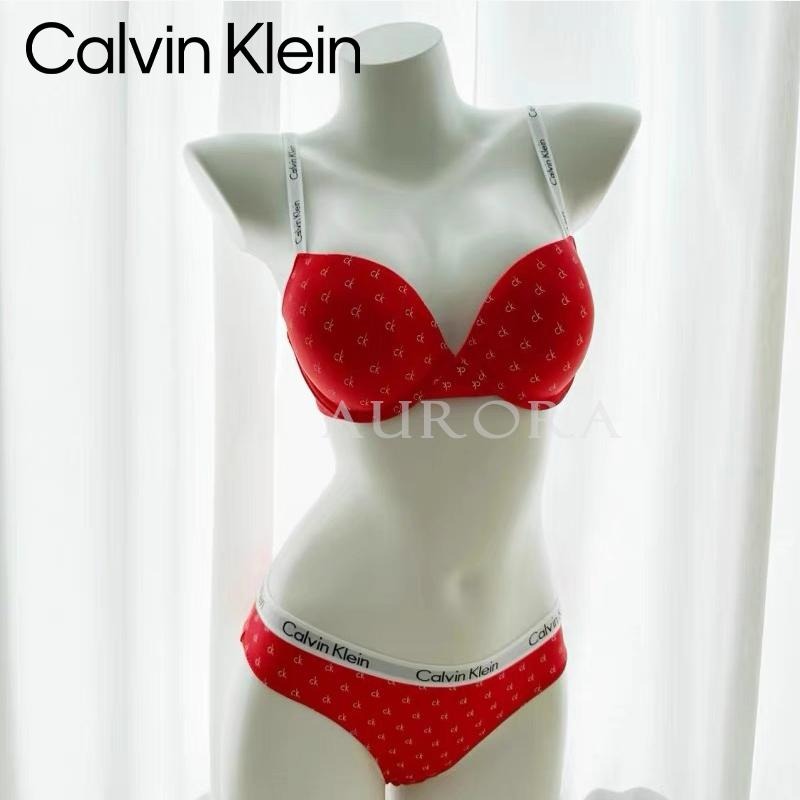 💕Aurora 美國代購💕 Calvin Klein CK新款鋼圈內衣 滿印logo 性感內衣 聚攏型上托收副乳內衣套裝-細節圖5