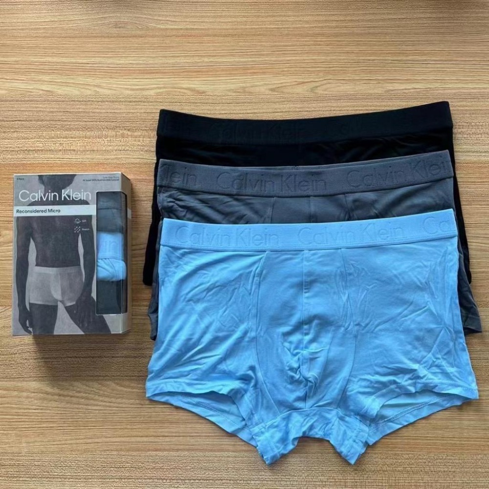Aurora 購物分享💕Calvin Klein 新款天絲棉男士內褲 四角褲 平角內褲 牛皮紙盒裝三件組-細節圖3