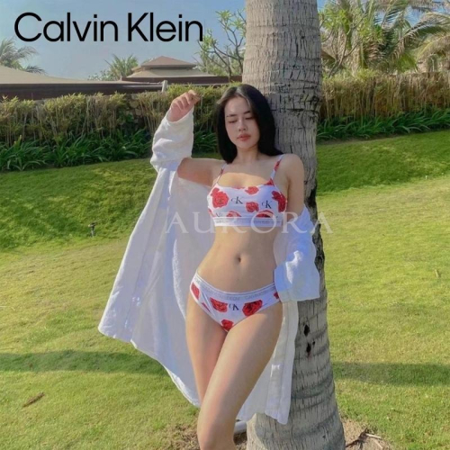 Aurora 購物分享💕 Calvin Klein CK ONE系列 玫瑰花三角杯內衣 性感無鋼圈吊帶運動背心帶胸墊