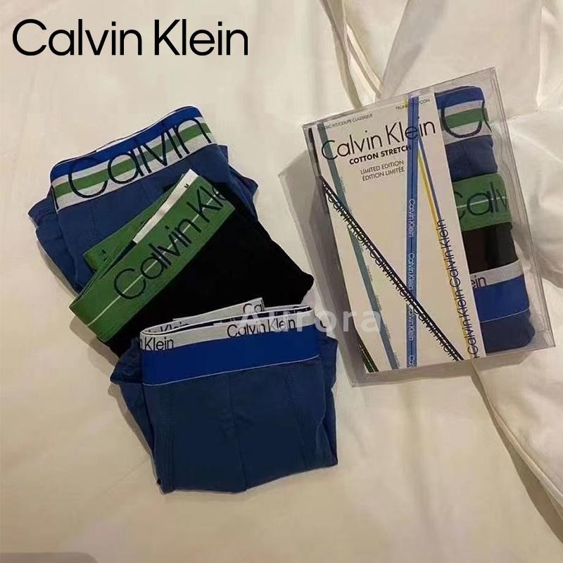 Aurora 購物分享💕 Calvin Klein 綠腰頭男士內褲 全棉男士平角內褲 四角褲 極簡風設計 3色/組盒裝-細節圖5