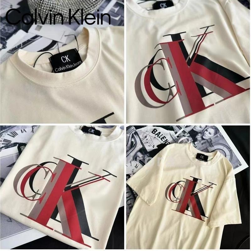 💕Aurora 美國代購💕 Calvin Klein  新款復古幻影重疊LOLO 短袖t恤 寬鬆大版t 杏色-細節圖9