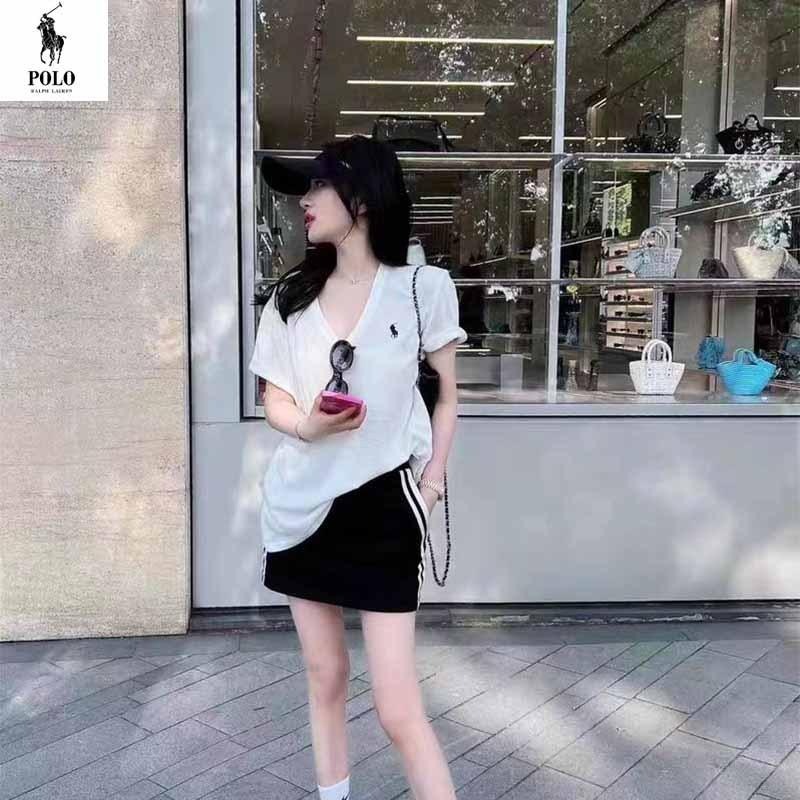 💕Aurora 美國代購💕拉夫.勞倫 Ralph Lauren小馬刺繡 經典純色T恤  休閒百搭短T 女生短袖上衣-細節圖2