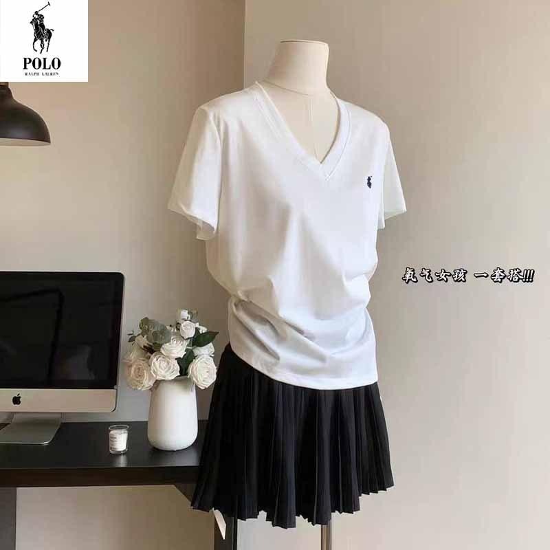 💕Aurora 美國代購💕拉夫.勞倫 Ralph Lauren小馬刺繡 經典純色T恤  休閒百搭短T 女生短袖上衣-細節圖9