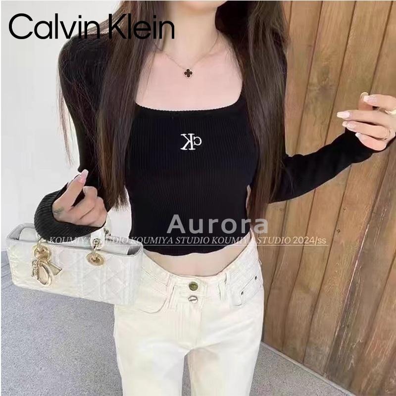 💕Aurora 美國代購💕 Calvin Klein 綁帶針織衫 女 方領 露背針織長袖衫 性感 修身 6色可選-細節圖6