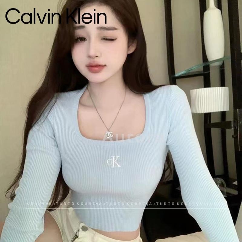 💕Aurora 美國代購💕 Calvin Klein 綁帶針織衫 女 方領 露背針織長袖衫 性感 修身 6色可選-細節圖9