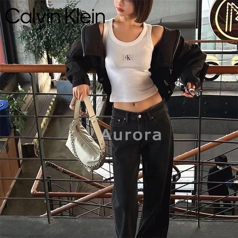 💕Aurora 美國代購💕 Calvin Klein  新款美式辣妹 背心 短款修身 顯瘦 無袖上衣-細節圖2
