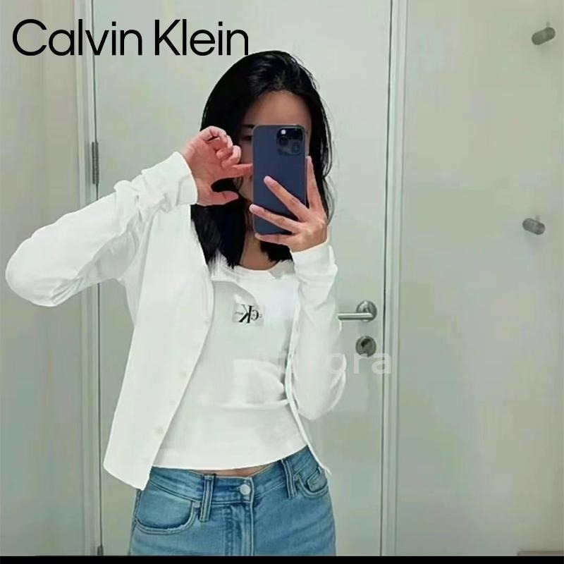 💕Aurora 美國代購💕 Calvin Klein  新款美式辣妹 背心 短款修身 顯瘦 無袖上衣-細節圖5