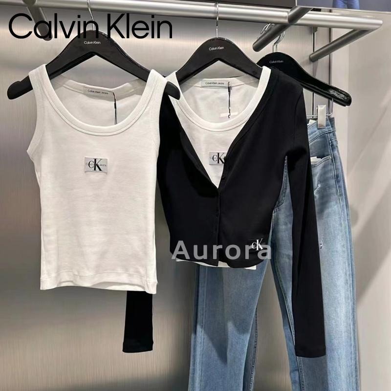 💕Aurora 美國代購💕 Calvin Klein  新款美式辣妹 背心 短款修身 顯瘦 無袖上衣-細節圖6