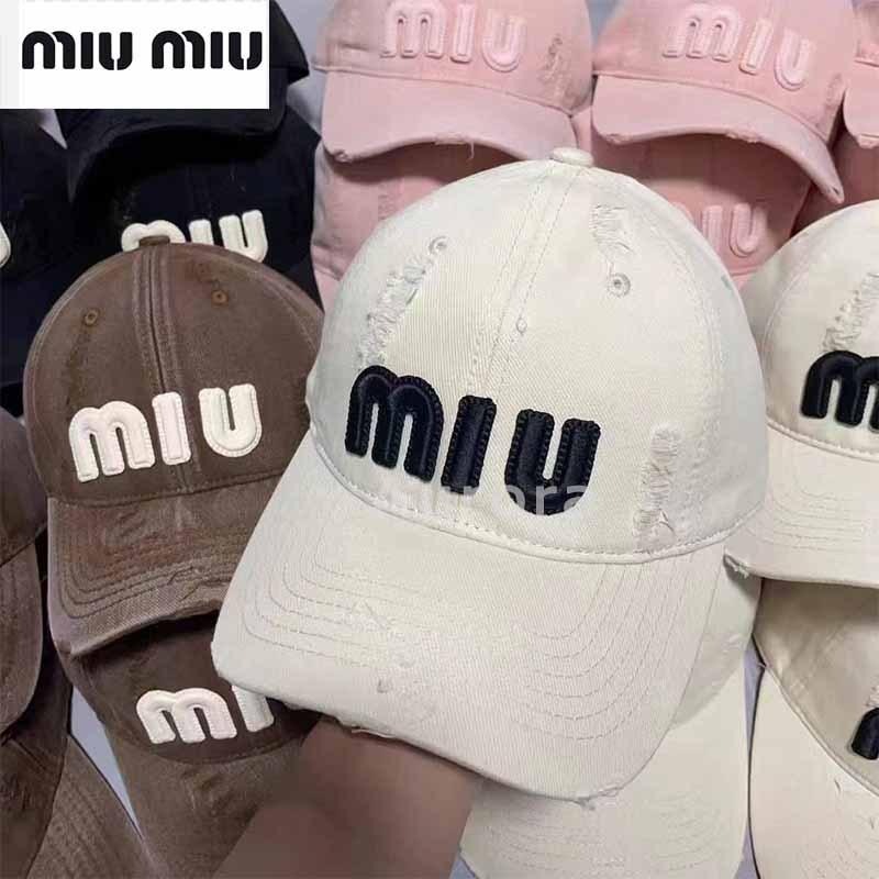 💕Aurora 美國代購💕 MIU MIU 新款 字母 棒球帽女 春秋 韓版 顯臉小鴉舌帽-細節圖3