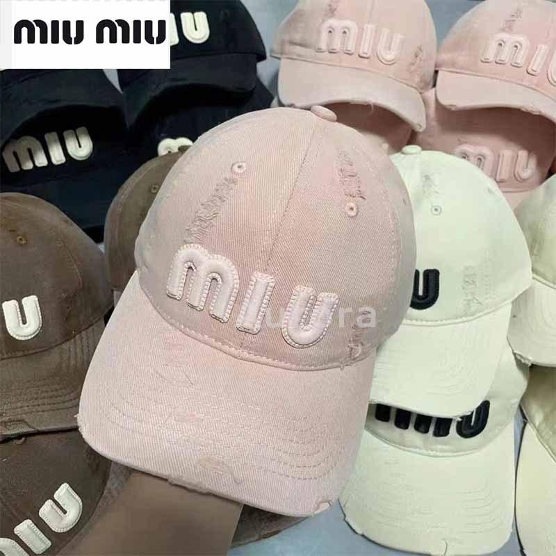 💕Aurora 美國代購💕 MIU MIU 新款 字母 棒球帽女 春秋 韓版 顯臉小鴉舌帽-細節圖4