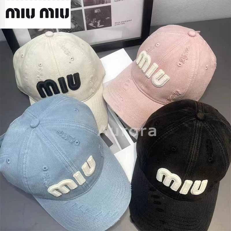 💕Aurora 美國代購💕 MIU MIU 新款 字母 棒球帽女 春秋 韓版 顯臉小鴉舌帽-細節圖5