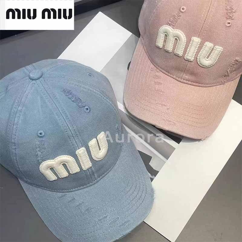 💕Aurora 美國代購💕 MIU MIU 新款 字母 棒球帽女 春秋 韓版 顯臉小鴉舌帽-細節圖6