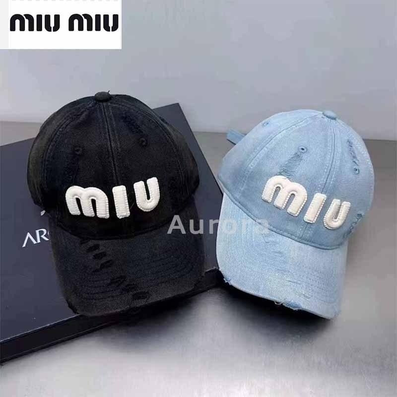 💕Aurora 美國代購💕 MIU MIU 新款 字母 棒球帽女 春秋 韓版 顯臉小鴉舌帽-細節圖8