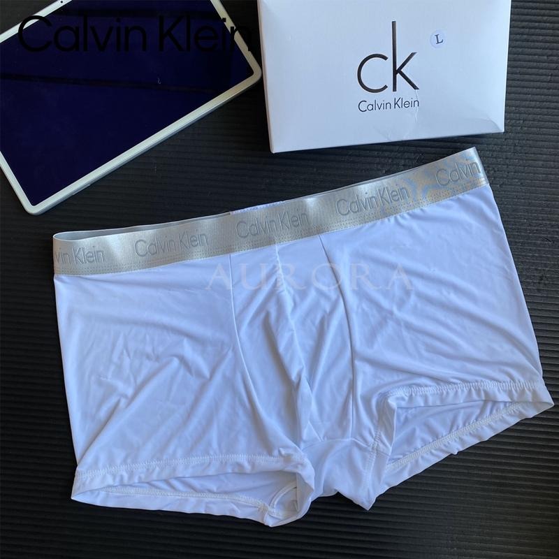 💕Aurora 美國代購💕 Calvin Klein CK 冰絲盒裝男士內褲 四角內褲 平角內褲 銀帶冰絲內褲 3件/盒-細節圖8
