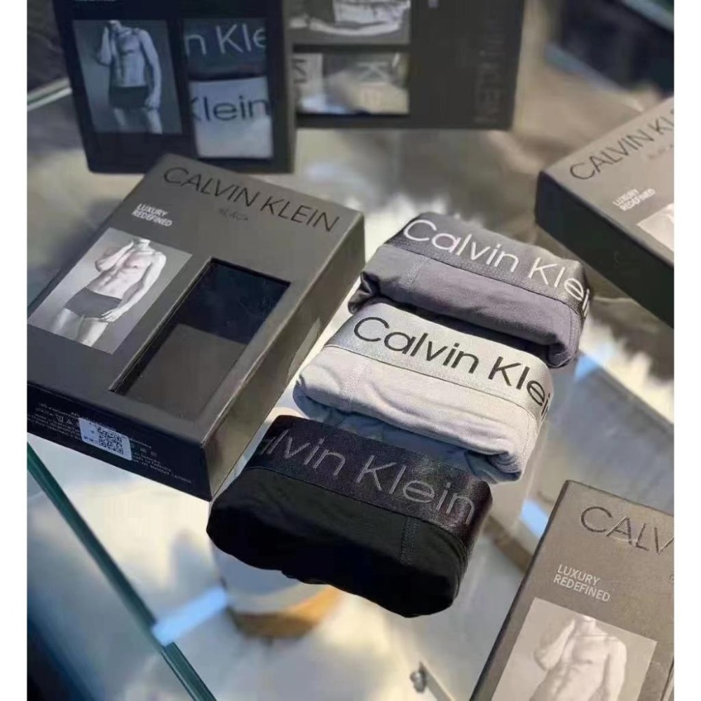 Aurora 購物分享💕 Calvin Klein 經典黑盒裝 男士平腳內褲 莫代爾冰絲內褲 四角褲-(1盒3條）-細節圖4