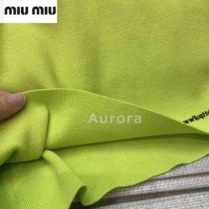 💕Aurora 美國代購💕 MIU MIU 今年 流行 小眾 上衣 小個子 T恤女夏-細節圖2