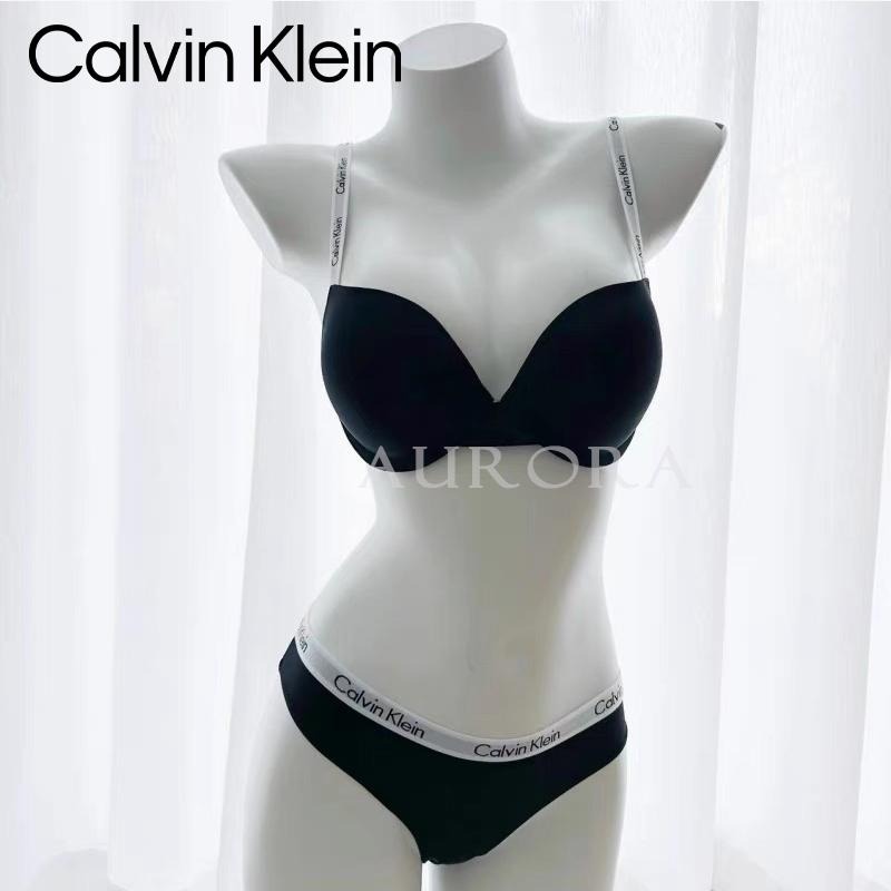 💕Aurora 美國代購💕 Calvin Klein 滿印LOGO鋼圈款內衣 內褲 黑色 白色 塑型杯-細節圖2