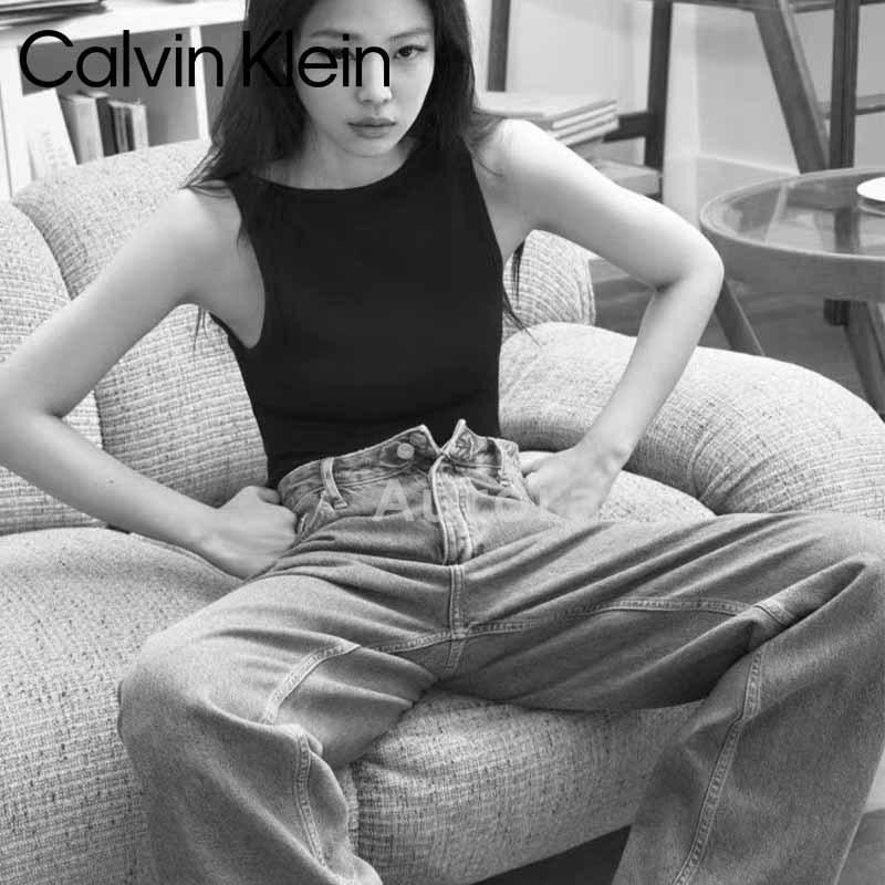 💕Aurora 美國代購💕 Calvin Klein JENNIE同款性感露背針織背心 黑色U型大露背吊帶背心-細節圖5