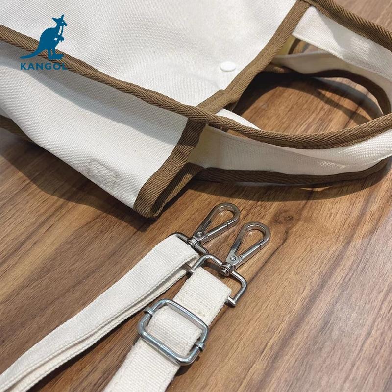 KANGOL 袋鼠帆布包 經典LOGO 兩用 帆布托特包 托特包 側背包 兩用包 時尚 新包-細節圖6