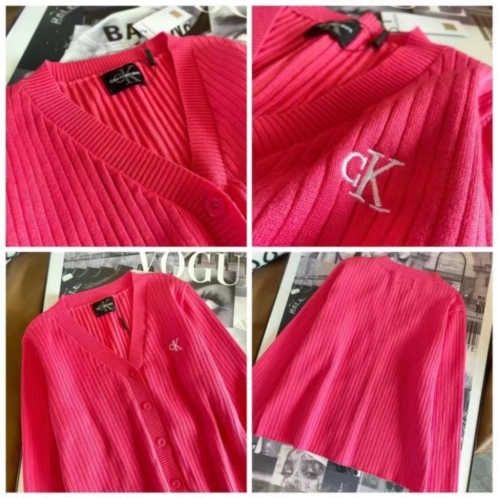 Aurora 購物分享💕Calvin Klein CK Jeans新款V領刺繡LOGO單排扣針織開衫毛衣外套-細節圖8