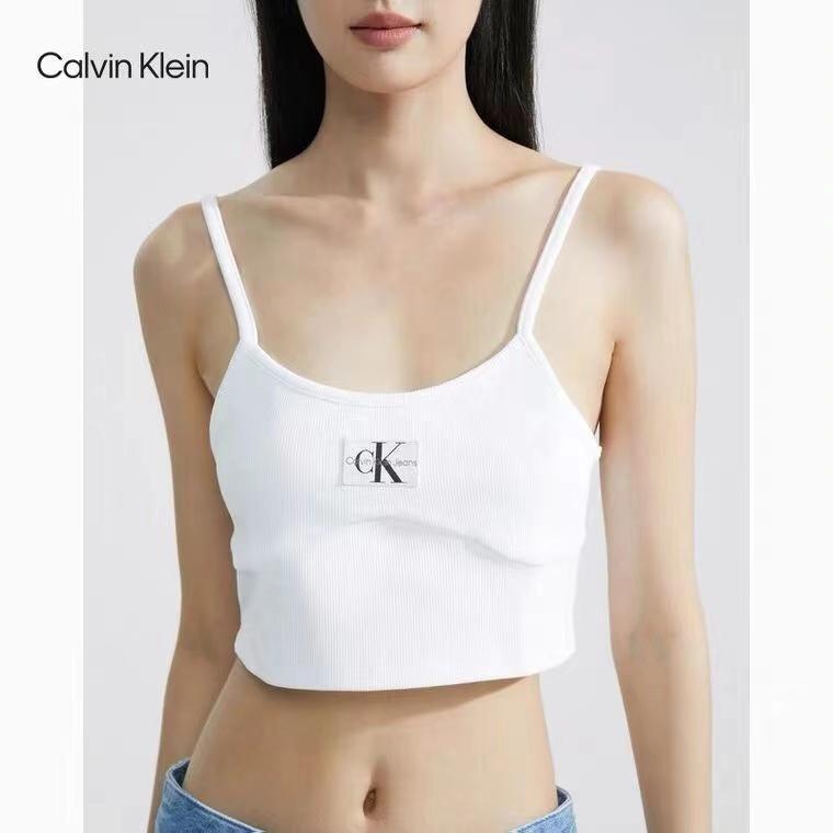 Aurora 購物分享💕Calvin Klein CK小吊帶 背心 字母刺繡貼皮標 女生性感內搭抹胸短款針織背心-細節圖11