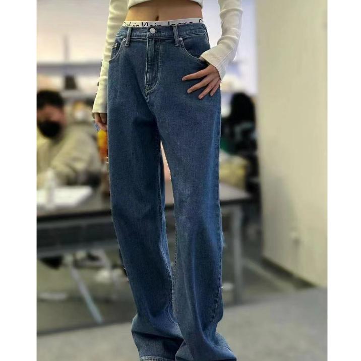 Aurora 購物分享💕 Calvin Klein JENNIE同款90系列新款牛仔褲 CK經典腰邊logo 水洗牛仔褲-細節圖6