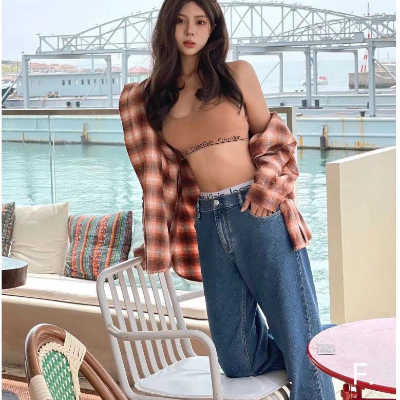 Aurora 購物分享💕 Calvin Klein JENNIE同款90系列新款牛仔褲 CK經典腰邊logo 水洗牛仔褲-細節圖8